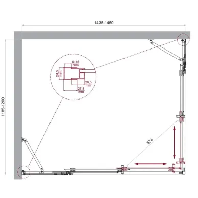Душевой уголок BelBagno Luce LUCE-AH-22-145/120-C-Cr 145x120 см, хром/прозрачное стекло 5