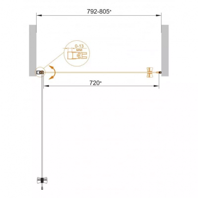 Душевая дверь Cezares Eco B1 (80 см) текстурное стекло 8