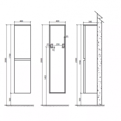 Пенал Belbagno Energia-N (ENERGIA-N-1700-2A-SC-GC) серый 1