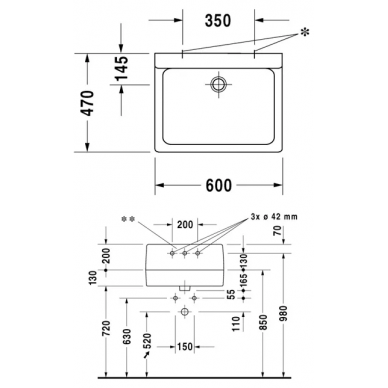 Раковина Duravit Vero (0454800001) (80 см) 1