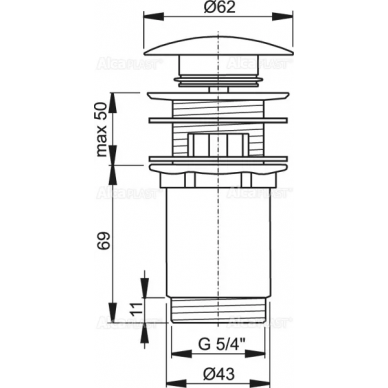 Сливной набор для раковины Alcadrain (A392B) белый 1