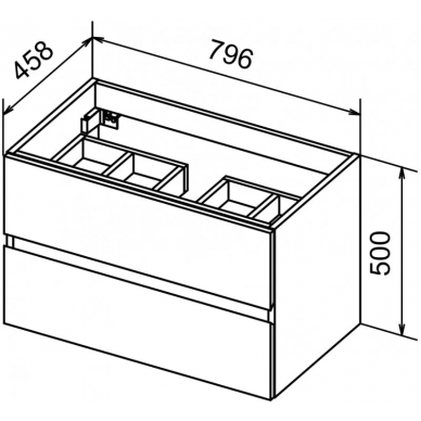 Тумба для ванной Cezares Molveno 46 (MOLVENO 46-80-2C-SO-BET) (80x46 см) Beton 1