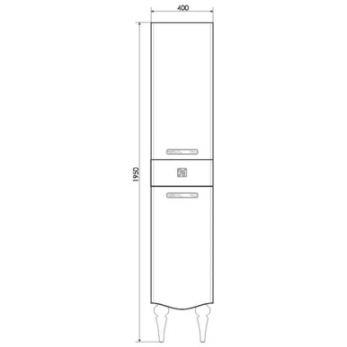 Пенал Comforty Монако-40 правый (40x195x32.2 см), белый глянцевый 5