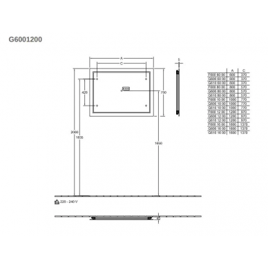 Зеркало Villeroy & Boch Finion (G6001200) (120 см) 10