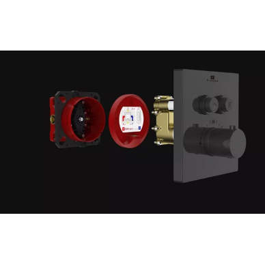 Душевая система Vincea Inspire (VSFW-3I21T1RMB) встраиваемая термостатическая, двухрежимная, чёрный матовый 8