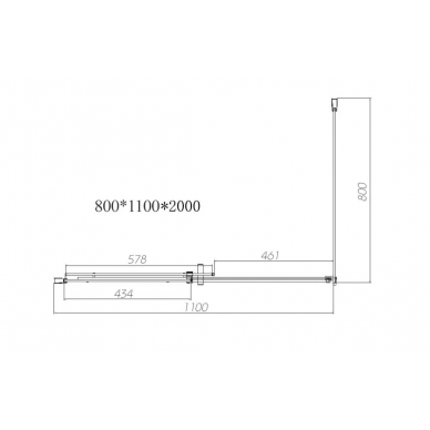 Душевой уголок Vincea Dice (VSR-4D8011CLB) 110x80х200 см, профиль чёрный/стекло прозрачное 3