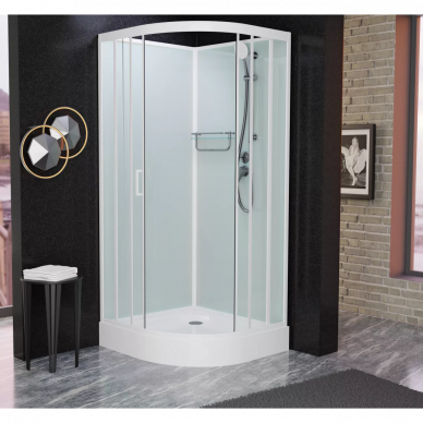Душевая кабина Frank F420 White (420020) 120х120х215 см, без крыши, прозрачное стекло 9