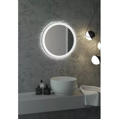 Зеркало Art&Max Napoli (AM-Nap-800-DS-F-White) (80x80 см) бесконтактный сенсор с LED подсветкой, bianco matt 5