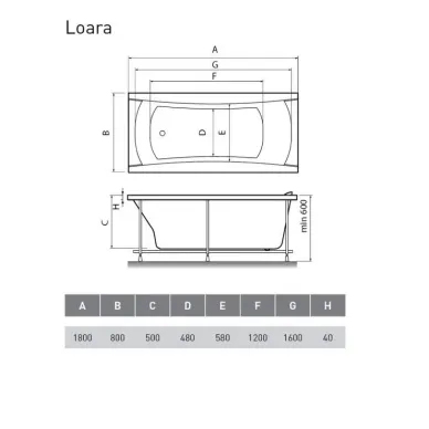 Акриловая ванна Relisan Loara (Гл000011735) 180x80 7
