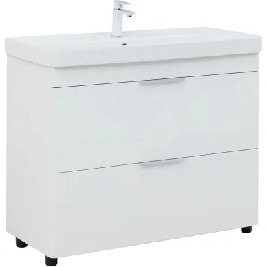 Тумба для ванной Aquanet Ирис New 339257 100 см, белая глянцевая 0