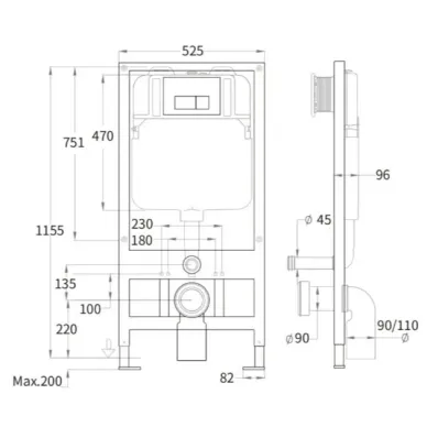 Инсталляция Welt Wasser BAMBERG 525 + MERZBACH 043 MT-WT + BAMBERG BL в комплекте с унитазом, безободковый, с сидением микролифт 5