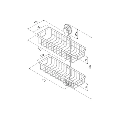 Полочка Milardo Easy EAS0WS2M44 двойная, черная 3
