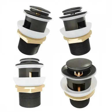 Сливной набор для раковины Teymi Ritta T140124 с переливом, click-clack, чёрный матовый 10