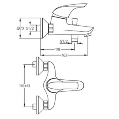 Смеситель для ванны Ideal Standard Ceraplan New (B3697AA) 1