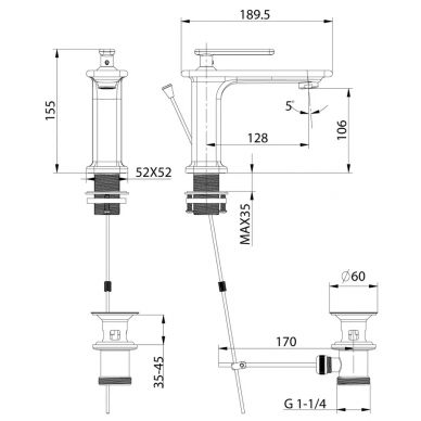 Смеситель для раковины Lemark Mista (LM6406WG) 1