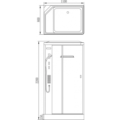 Душевая кабина Orans Enjoy Way (EW-115 L/R) (110х80) 9
