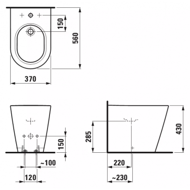 Биде напольное Laufen Kartell by Laufen (8.3233.1.000.302.1) 2
