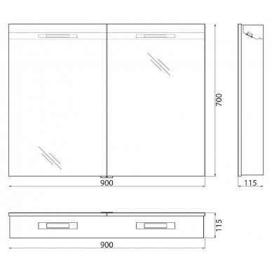 Зеркальный шкаф BelBagno (SPC-2A-DL-BL-900) 90 см 6
