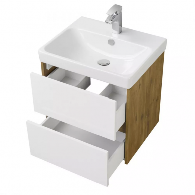 Тумба для ванной Aquaton Сканди (1A251701SDZ90)  55 см, белый/дуб рустикальный 6