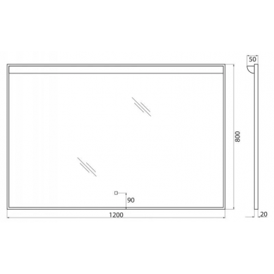 Зеркало BelBagno Uno (SPC-UNO-1200-800-TCH) 120х80 см, с подсветкой с сенсорным выключателем 5