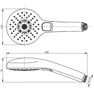 Ручной душ Toto Showers (TBW01011E1A) (три режима) 4
