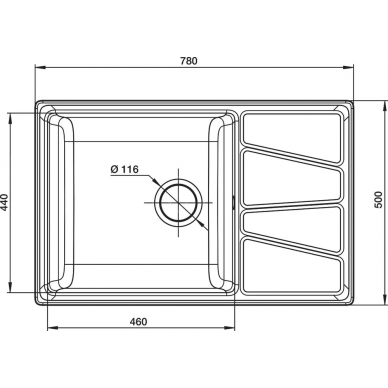 Мойка кухонная GranFest Vertex  (V-780L) белый 1
