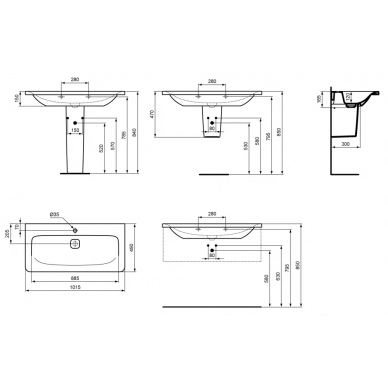 Раковина Ideal Standard Tonic II (K087201) (101 см) 5