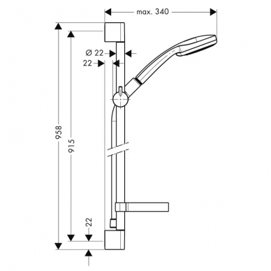 Душевой гарнитур Hansgrohe Croma 100 (27771000) (90 см) 1