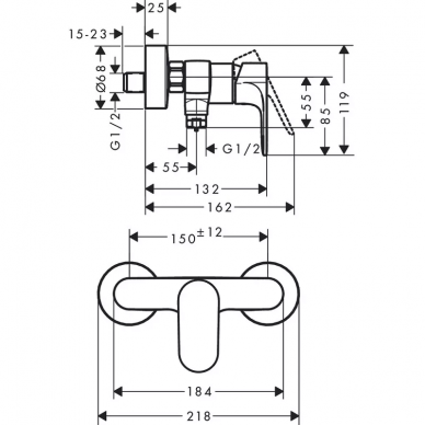 Смеситель для душа Hansgrohe Rebris S (72640000) 2