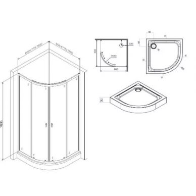 Душевой уголок Am.Pm X-Joy Twin Slide (W88E-205-080MT64) (80х80 см), профиль матовый хром/стекло прозрачное 5