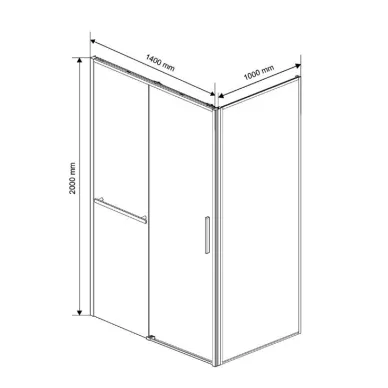 Душевой уголок Vincea Slim Soft (VSR-1SS1014CLB) 140х100х200 см, профиль черный/стекло прозрачное 8