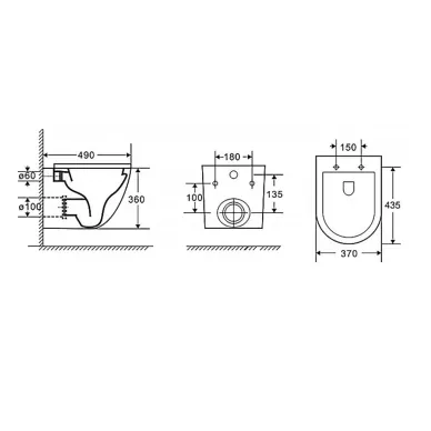 Инсталляция Grohe Rapid SL + унитаз Azario Grado безободковый c сиденьем микролифт + клавиша хром 6