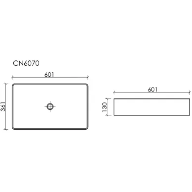 Раковина накладная Ceramicanova Element CN6070 60x36 см, белая 5