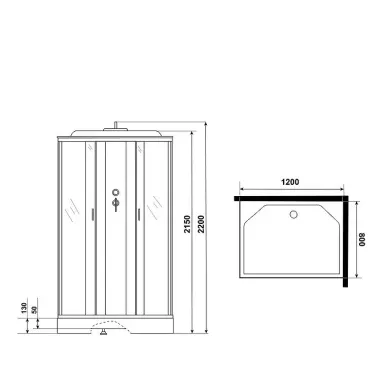 Душевая кабина Niagara Classic NG-43285-14QF 120x80x220, с гидромассажем 11