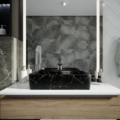 Раковина накладная Teymi Helmi S T50299 48 см черный мрамор 5