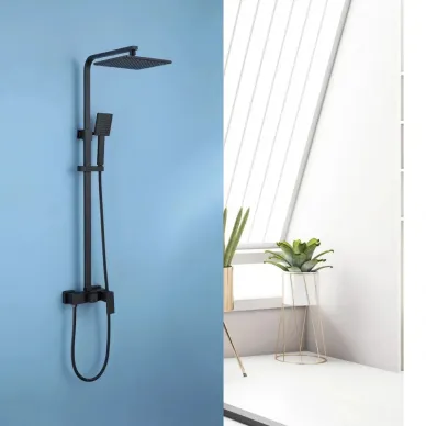 Душевая система Abber Daheim AF8220BL чёрная матовая 1