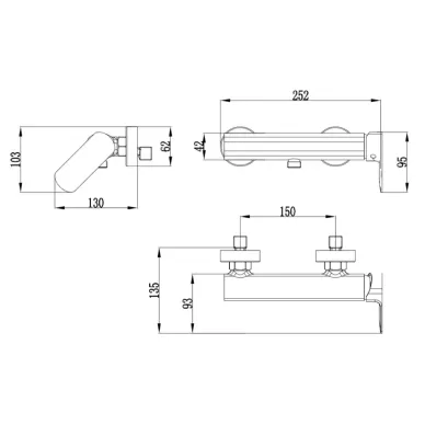Смеситель для душа AQUAme Monza AQM6313GM серый 1
