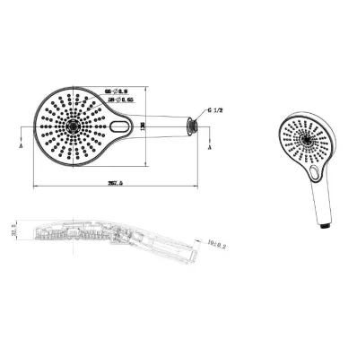 Душевая система Vincea Inspire VSFW-3I21MT1RGM встраиваемая термостатическая, двухрежимная, вороненая сталь 6
