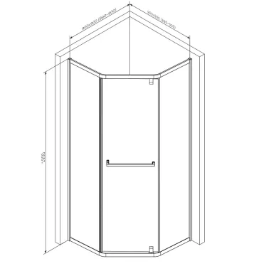 Душевой уголок Am.Pm Gem W90G-405-9090-BT 90x90 см, стекло прозрачное/профиль черный матовый 6