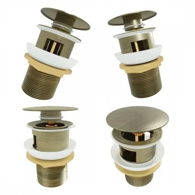 Сливной набор для раковины Teymi Solli T140204 с переливом, click-clack, бронза матовая 10