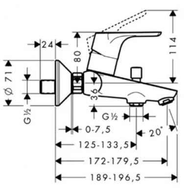 Смеситель для ванны Hansgrohe Focus E2 (31940000) 1
