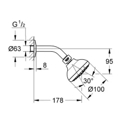 Верхний душ Grohe Tempesta New (26088000) 1