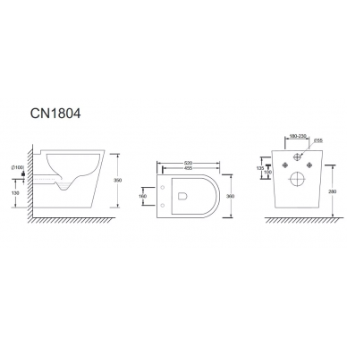 Подвесной унитаз Ceramicanova HighLight (CN1804) безободковый с сидением микролифт 5