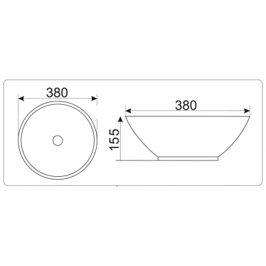 Раковина накладная CeramaLux N (9002) (38 см) 2