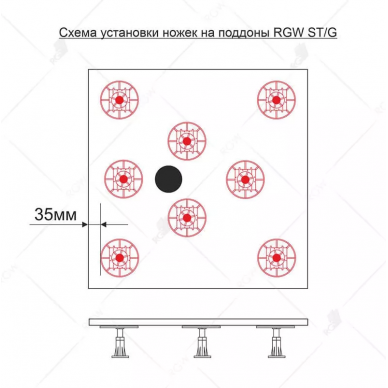 Ножки для поддона RGW N-08 (03230810-00) 8 шт 1
