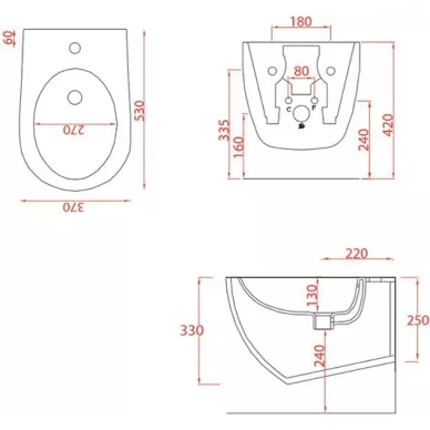 Биде подвесное Artceram File 2.0 (FLB001) черный матовый 1