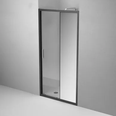 Душевая дверь Am.Pm Gem Solo (W90G-110-1-195BMir) 110х195 см, стекло прозрачное, зеркальное/профиль черный матовый 6