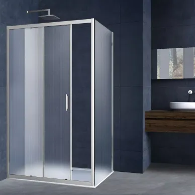 Душевой уголок Vincea Alpha (VSR-3AL8013MT) 130х80х190 см, профиль хром/стекло текстурное 10