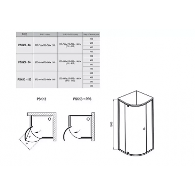 Душевой уголок Ravak Pivot PSKK3 (376AAU00Z1) 100x100 см, профиль сатин/стекло Transparent 5