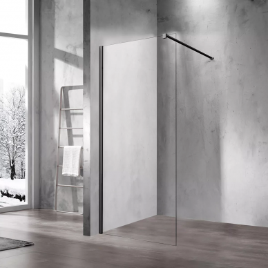 Душевая перегородка Vincea Walk-In (VSW-1H110CLB) 110х200 см, профиль черный/стекло прозрачное 0
